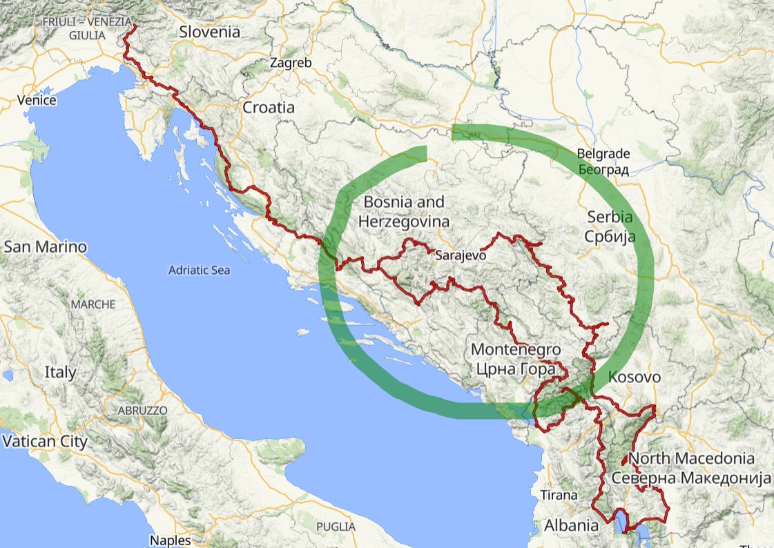 Trans Dinarica Map